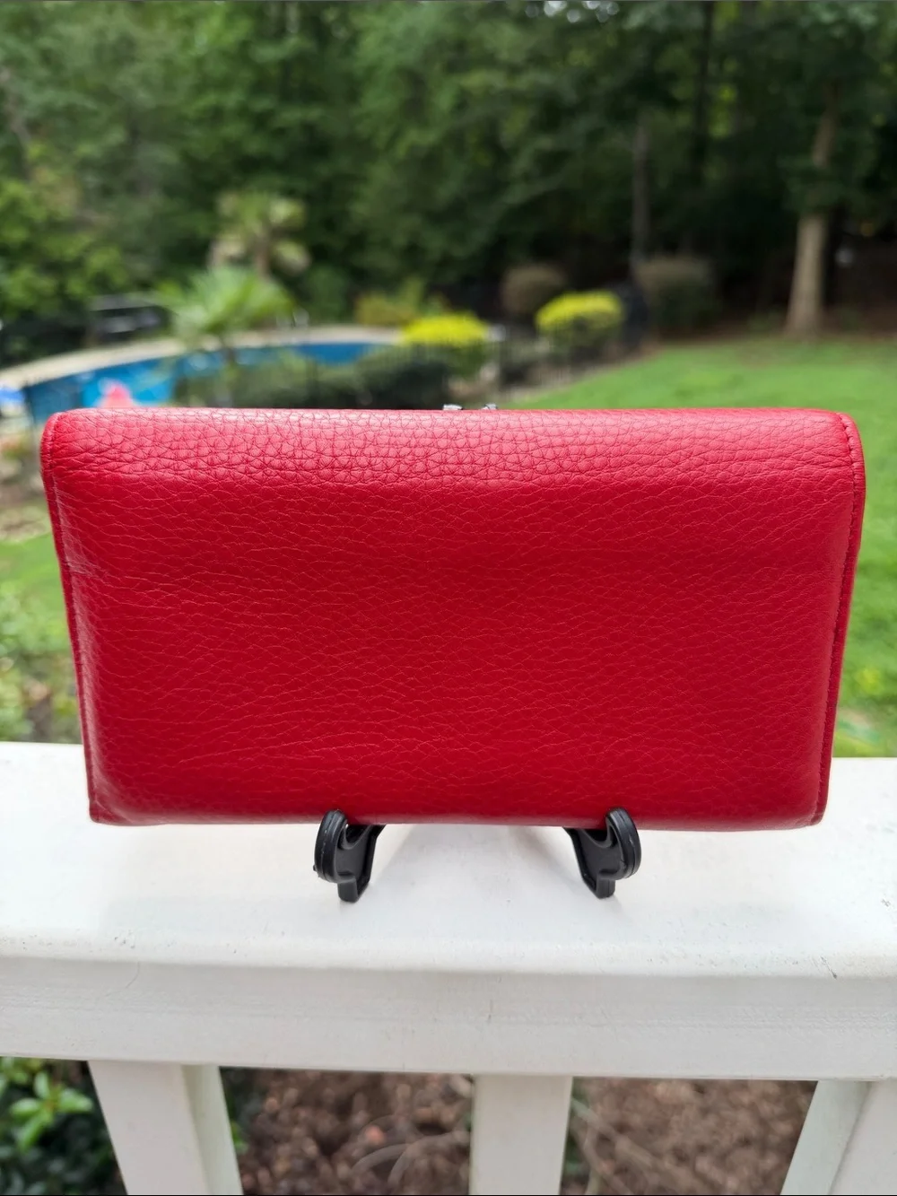 Gucci Red Pebbled Leather Continental Wallet
